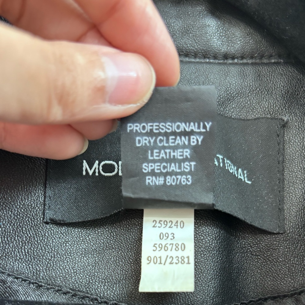 MODA International Genuine Leather Jacket Y2K Fitted Moto‎ in Black - SIZE XS - Picture 11 of 16